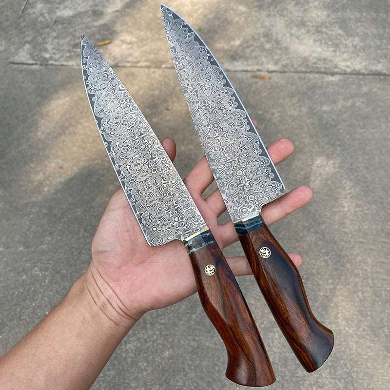 Handmade 7.6in Chef Knife with Leather Sheath Handmade 7.6in Chef Knife with Leather Sheath
