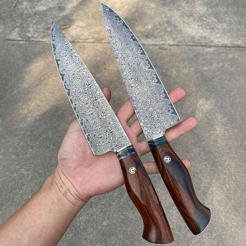Handmade 7.6in Chef Knife with Leather Sheath Handmade 7.6in Chef Knife with Leather Sheath