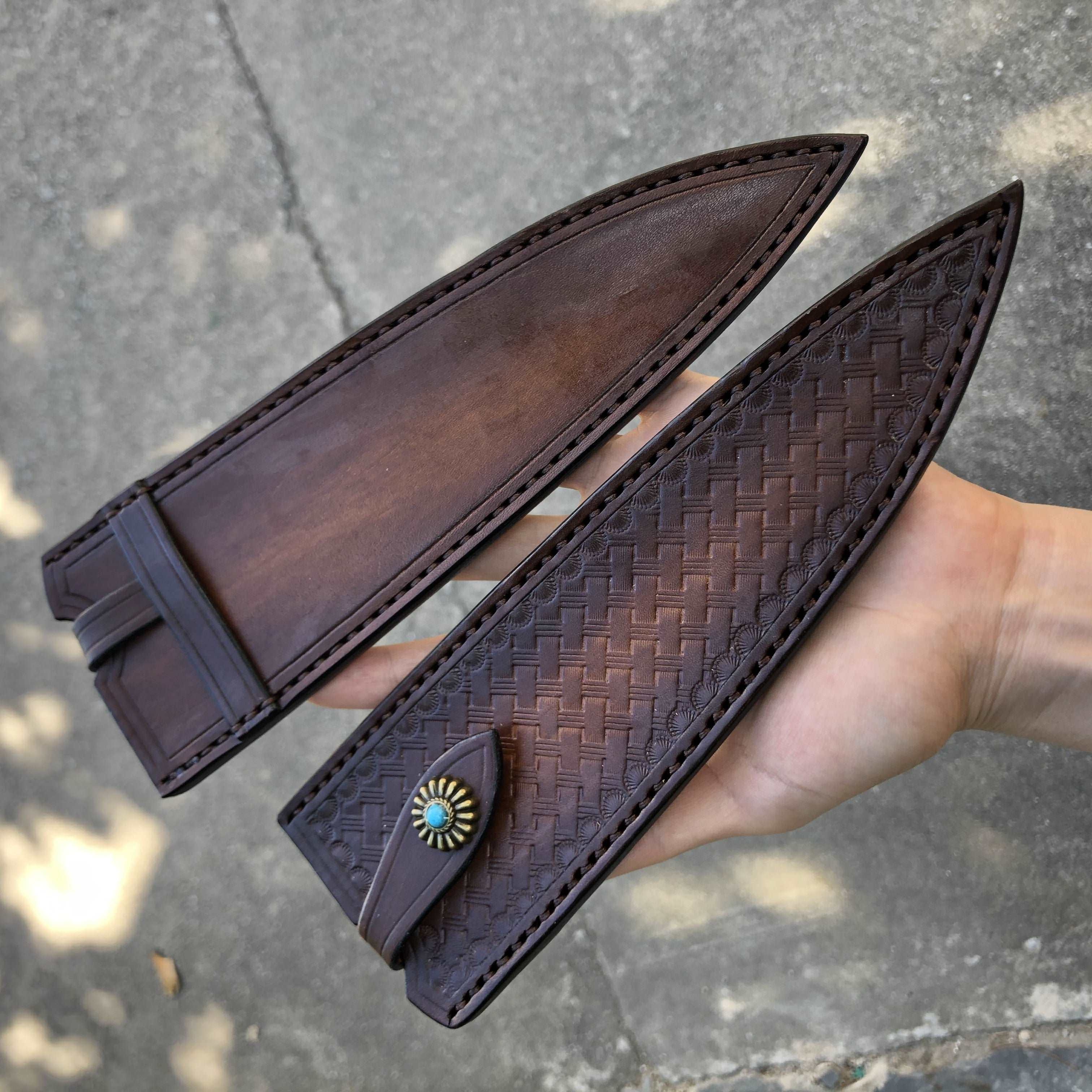Handmade 7.6in Chef Knife with Leather Sheath Handmade 7.6in Chef Knife with Leather Sheath