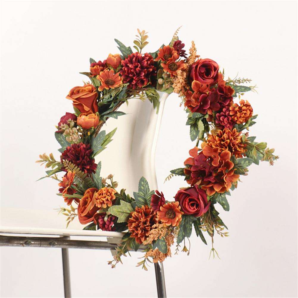 Crimson Rose Decoration Wreath Halloween Christmas Decoration Wedding Decoration Autumn Thanksgiving Decoration 45a Crimson Rose Decoration Wreath Halloween Christmas Decoration Wedding Decoration Autumn Thanksgiving Decoration 45a
