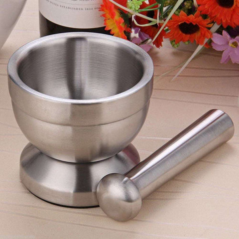 Double Stainless Steel Mortar & Pestle Double Stainless Steel Mortar & Pestle