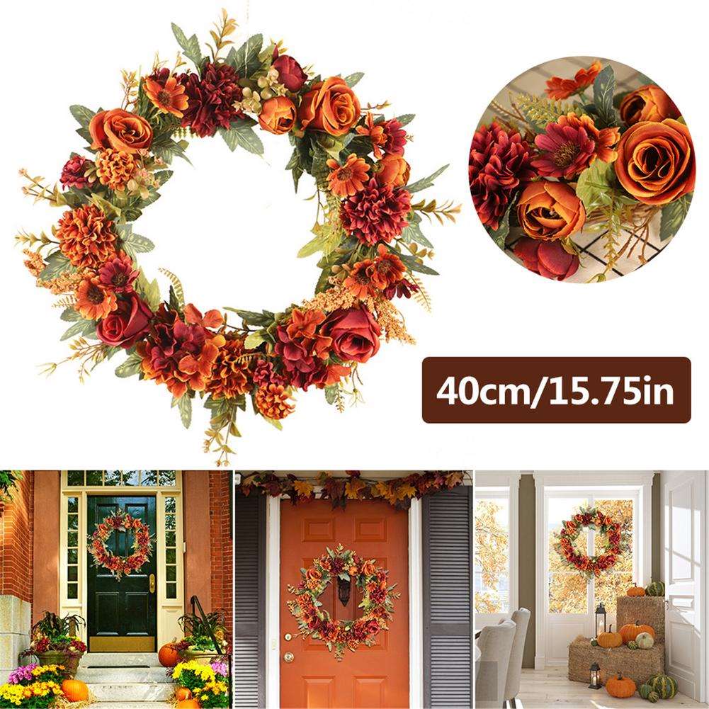 Crimson Rose Decoration Wreath Halloween Christmas Decoration Wedding Decoration Autumn Thanksgiving Decoration 45a Crimson Rose Decoration Wreath Halloween Christmas Decoration Wedding Decoration Autumn Thanksgiving Decoration 45a