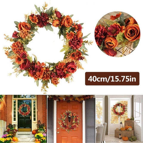 Crimson Rose Decoration Wreath Halloween Christmas Decoration Wedding Decoration Autumn Thanksgiving Decoration 45a Crimson Rose Decoration Wreath Halloween Christmas Decoration Wedding Decoration Autumn Thanksgiving Decoration 45a
