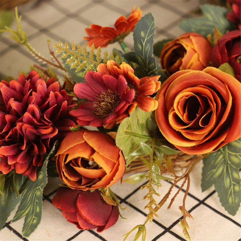 Crimson Rose Decoration Wreath Halloween Christmas Decoration Wedding Decoration Autumn Thanksgiving Decoration 45a Crimson Rose Decoration Wreath Halloween Christmas Decoration Wedding Decoration Autumn Thanksgiving Decoration 45a