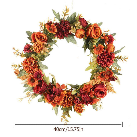 Crimson Rose Decoration Wreath Halloween Christmas Decoration Wedding Decoration Autumn Thanksgiving Decoration 45a Crimson Rose Decoration Wreath Halloween Christmas Decoration Wedding Decoration Autumn Thanksgiving Decoration 45a