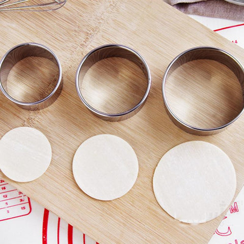 3pcs /Set Stainless Steel Round Dumplings Molds Cutter Maker Cookie Cake Pastry Wrapper Dough Cutting Accessories Kitchen Gadget 3pcs /Set Stainless Steel Round Dumplings Molds Cutter Maker Cookie Cake Pastry Wrapper Dough Cutting Accessories Kitchen Gadget
