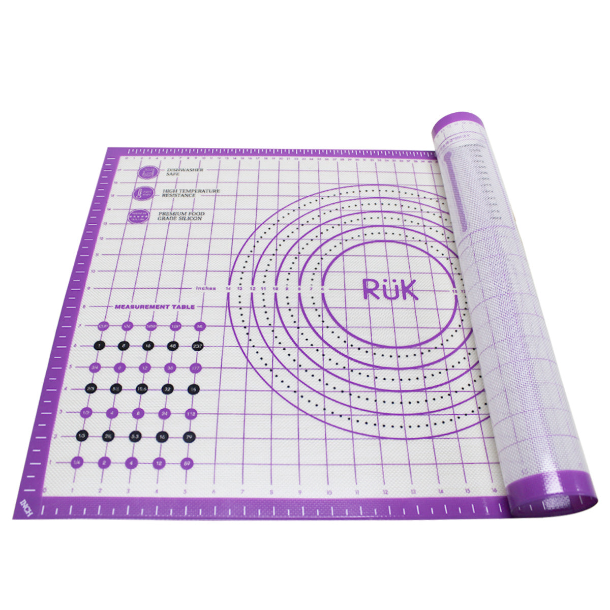Silicone Pastry Mat with Measurements Purple  Silicone Pastry Mat with Measurements Purple