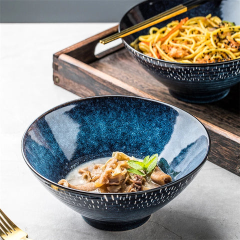 Starry Thread Bowl Ceramic Ramen Bowl Large Soup Bowl Household Hat Bowl Salad Bowl European Tableware Open Bowl Starry Thread Bowl Ceramic Ramen Bowl Large Soup Bowl Household Hat Bowl Salad Bowl European Tableware Open Bowl