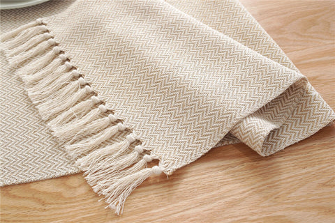 Linen Hand-Woven Tablecloth Decoration Linen Hand-Woven Tablecloth Decoration