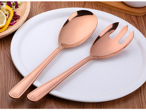 Stainless Steel Big Salad Spoon Fork Set Stainless Steel Big Salad Spoon Fork Set