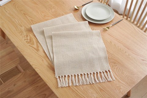Linen Hand-Woven Tablecloth Decoration Linen Hand-Woven Tablecloth Decoration