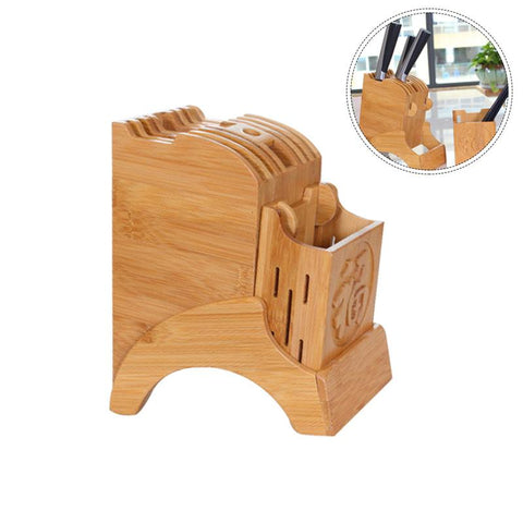 Bamboo Knife Block Stand Bamboo Knife Block Stand