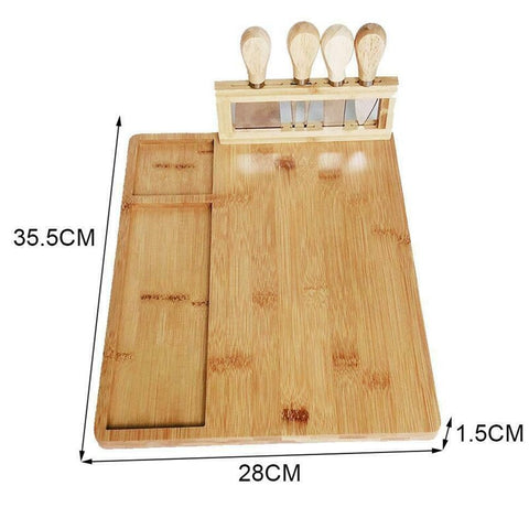 Bamboo Cheese Board Cutlery Knife Set Wood Cheese Boards Cooking Tools Cheese Knife Cheese Slicer Fork Scoop Cut Bamboo Cheese Board Cutlery Knife Set Wood Cheese Boards Cooking Tools Cheese Knife Cheese Slicer Fork Scoop Cut