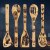 5Pcs Halloween Bamboo Slotted Spoon Set 5Pcs Halloween Bamboo Slotted Spoon Set