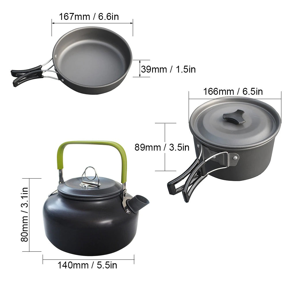 Ultralight Camping Pot Frypan Kettle CookwareClorah Ultralight Camping Pot Frypan Kettle CookwareClorah