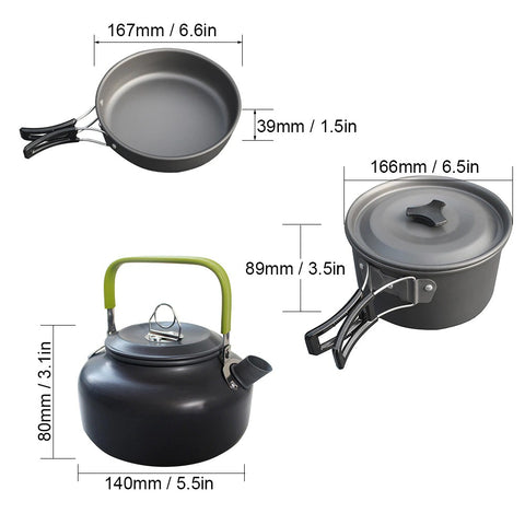 Ultralight Camping Pot Frypan Kettle CookwareClorah Ultralight Camping Pot Frypan Kettle CookwareClorah