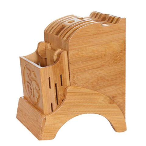 Bamboo Knife Block Stand Bamboo Knife Block Stand