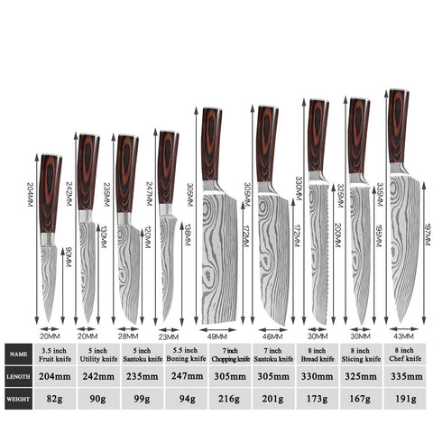 7PCS Kitchen Stainless Steel Knives Set 7PCS Kitchen Stainless Steel Knives Set