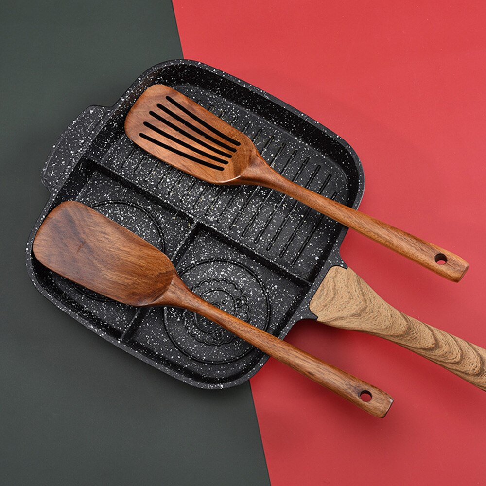 Non Stick Wooden Spatula Slotted Turner SetClorah Non Stick Wooden Spatula Slotted Turner SetClorah