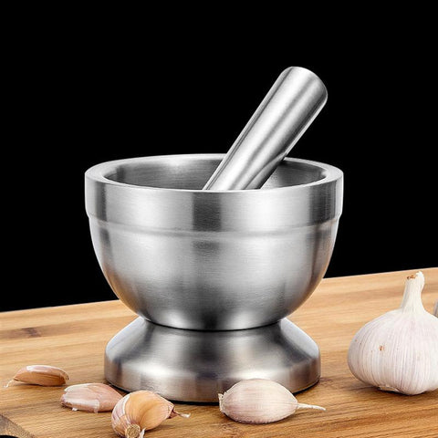 Double Stainless Steel Mortar & Pestle Double Stainless Steel Mortar & Pestle