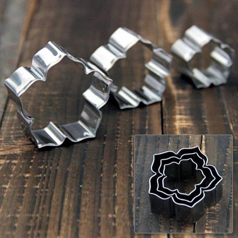 3pcs Cookie Stainless Steel Tool Petal Flower Fondant Mould Mold Set Biscuit Cutter Cake Baking Decorating Kit Pastry 3pcs Cookie Stainless Steel Tool Petal Flower Fondant Mould Mold Set Biscuit Cutter Cake Baking Decorating Kit Pastry
