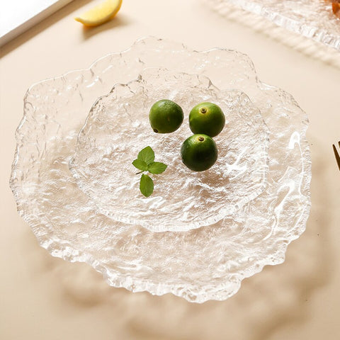 Nordic Glass Plates Frozen Dew Japanese Sushi Platter Dessert Snack Plate Trinket Dish Teacup Mat Pad Nordic Glass Plates Frozen Dew Japanese Sushi Platter Dessert Snack Plate Trinket Dish Teacup Mat Pad