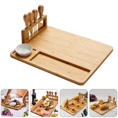 Bamboo Cheese Board Cutlery Knife Set Wood Cheese Boards Cooking Tools Cheese Knife Cheese Slicer Fork Scoop Cut Bamboo Cheese Board Cutlery Knife Set Wood Cheese Boards Cooking Tools Cheese Knife Cheese Slicer Fork Scoop Cut