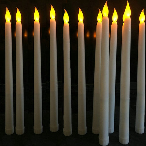 6/12/24 Pieces Plastic Flickering Flameless LED Taper Candles with Bullet flame,28 cm Yellow Amber Battery Christmas Candles 6/12/24 Pieces Plastic Flickering Flameless LED Taper Candles with Bullet flame,28 cm Yellow Amber Battery Christmas Candles