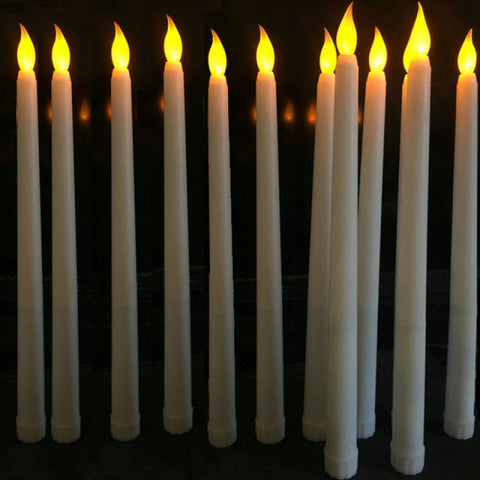 6/12/24 Pieces Plastic Flickering Flameless LED Taper Candles with Bullet flame,28 cm Yellow Amber Battery Christmas Candles 6/12/24 Pieces Plastic Flickering Flameless LED Taper Candles with Bullet flame,28 cm Yellow Amber Battery Christmas Candles
