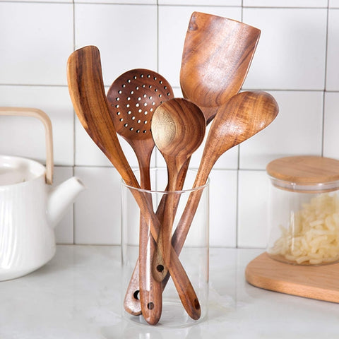 5 Piece Reusable Wooden Spoons 5 Piece Reusable Wooden Spoons