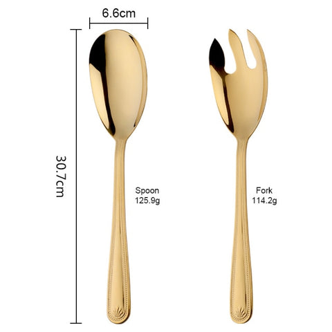Stainless Steel Big Salad Spoon Fork Set Stainless Steel Big Salad Spoon Fork Set