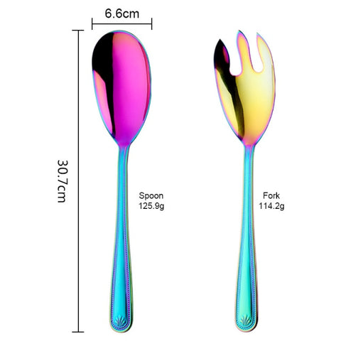 Stainless Steel Big Salad Spoon Fork Set Stainless Steel Big Salad Spoon Fork Set