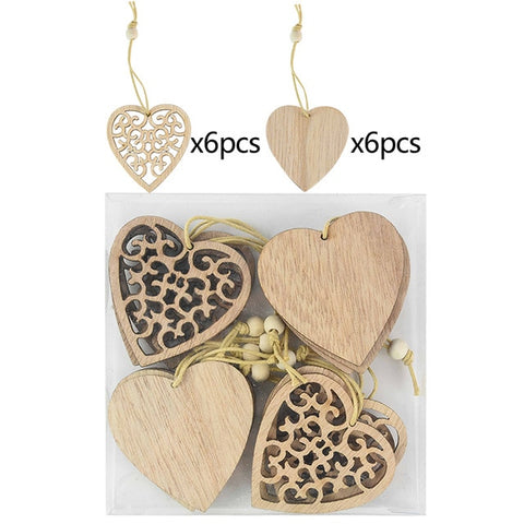 12pcs/box Christmas Wooden Pendants Xmas Tree Hanging Ornaments DIY Wood Crafts For Home Christmas Party New Year Decorations 12pcs/box Christmas Wooden Pendants Xmas Tree Hanging Ornaments DIY Wood Crafts For Home Christmas Party New Year Decorations
