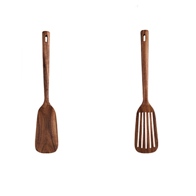 Non Stick Wooden Spatula Slotted Turner SetClorah Non Stick Wooden Spatula Slotted Turner SetClorah