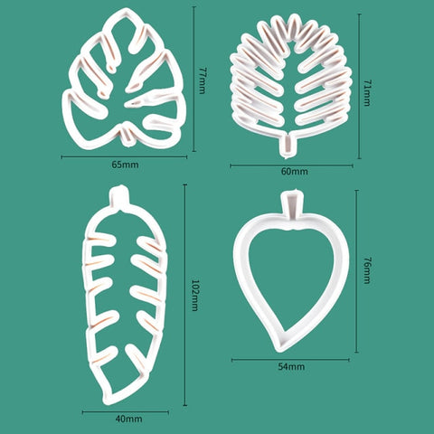 4Pcs/Set Tropical Leaves Mold Reusable Cake Decoration DIY Baking Tool White Kitchen Cutter Molds Plastic 3D Handmade Mould 4Pcs/Set Tropical Leaves Mold Reusable Cake Decoration DIY Baking Tool White Kitchen Cutter Molds Plastic 3D Handmade Mould