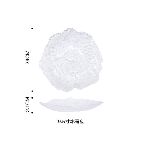 Nordic Glass Plates Frozen Dew Japanese Sushi Platter Dessert Snack Plate Trinket Dish Teacup Mat Pad Nordic Glass Plates Frozen Dew Japanese Sushi Platter Dessert Snack Plate Trinket Dish Teacup Mat Pad