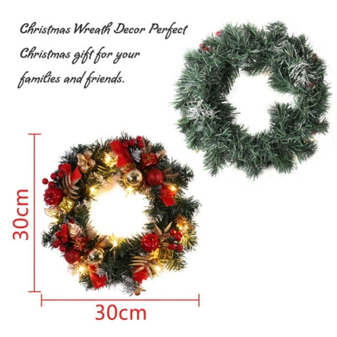 30/40cm Christmas Wreath With Bow Christmas Decoration Door Hanging Rattan Ornament Garland Xmas Decorations For Home 30/40cm Christmas Wreath With Bow Christmas Decoration Door Hanging Rattan Ornament Garland Xmas Decorations For Home