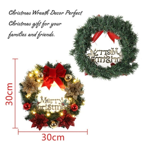30/40cm Christmas Wreath With Bow Christmas Decoration Door Hanging Rattan Ornament Garland Xmas Decorations For Home 30/40cm Christmas Wreath With Bow Christmas Decoration Door Hanging Rattan Ornament Garland Xmas Decorations For Home