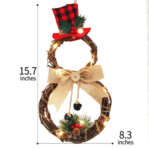 30/40cm Christmas Wreath With Bow Christmas Decoration Door Hanging Rattan Ornament Garland Xmas Decorations For Home 30/40cm Christmas Wreath With Bow Christmas Decoration Door Hanging Rattan Ornament Garland Xmas Decorations For Home