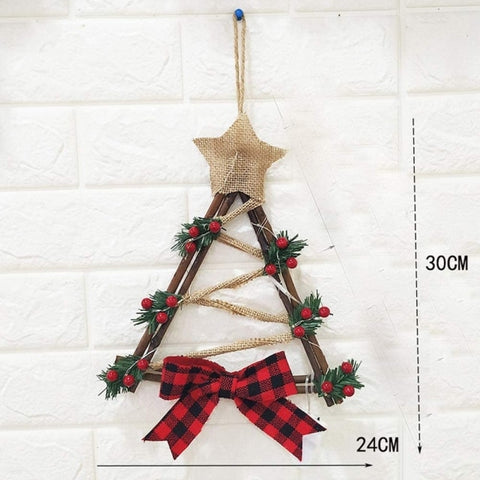 30/40cm Christmas Wreath With Bow Christmas Decoration Door Hanging Rattan Ornament Garland Xmas Decorations For Home 30/40cm Christmas Wreath With Bow Christmas Decoration Door Hanging Rattan Ornament Garland Xmas Decorations For Home