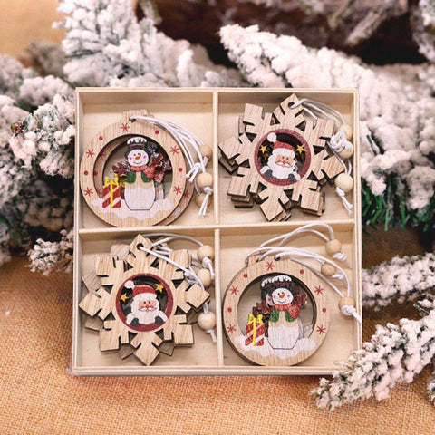 Snowflakes Wooden Pendants Xmas Decorations Snowflakes Wooden Pendants Xmas Decorations