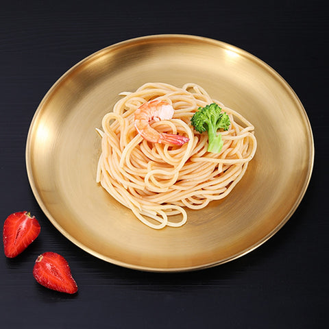 Stainless Steel Serving Dishes Serving Platter Cake Dessert Tray Barbecue Plates Golden Round Dining Plate Western Steak Plate Stainless Steel Serving Dishes Serving Platter Cake Dessert Tray Barbecue Plates Golden Round Dining Plate Western Steak Plate