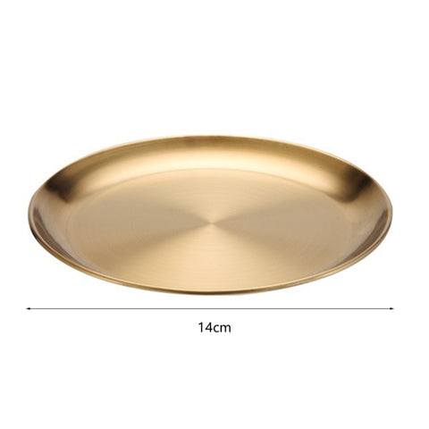 Stainless Steel Serving Dishes Serving Platter Cake Dessert Tray Barbecue Plates Golden Round Dining Plate Western Steak Plate Stainless Steel Serving Dishes Serving Platter Cake Dessert Tray Barbecue Plates Golden Round Dining Plate Western Steak Plate