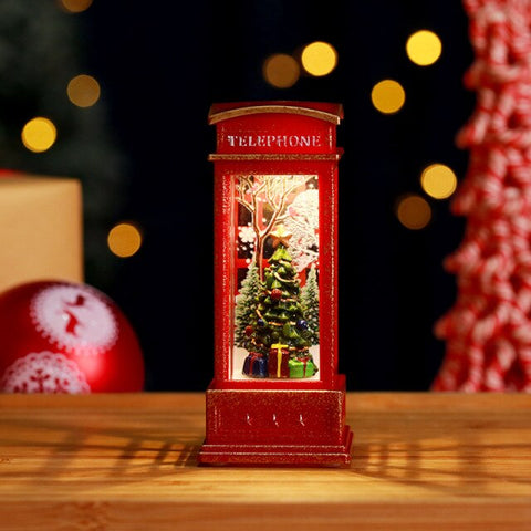 Christmas Decorations Santa Claus Glowing Phone Booth Small Oil Lamp Wind Lantern Gift Bar Desktop Decoration Party Supplies Christmas Decorations Santa Claus Glowing Phone Booth Small Oil Lamp Wind Lantern Gift Bar Desktop Decoration Party Supplies