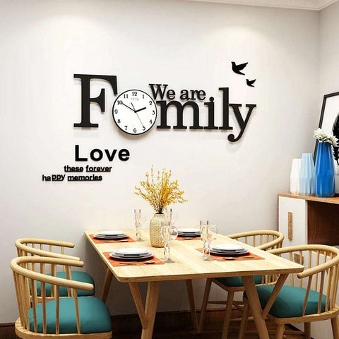 Family Silent DIY Wall Clock Home Decoration
