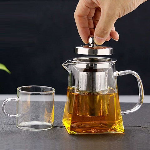 Glass Teapot Heat Resistant With Tea Infuser Filter