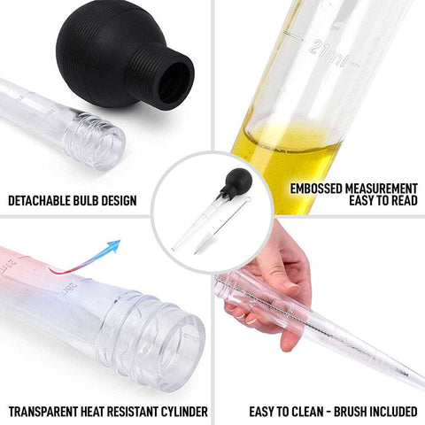 2021 Cooking Food Grade Syringe Baster For Cooking Basting With Detachable Round Bulb Turkey Oil Dropper Chicken Barbecue Food