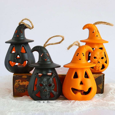 Halloween Pumpkin Lantern LED Table Ghost Lamp