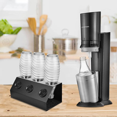 Stainless Steel Bottle Stand for Soda Stream Glass Carafe BlackClorah