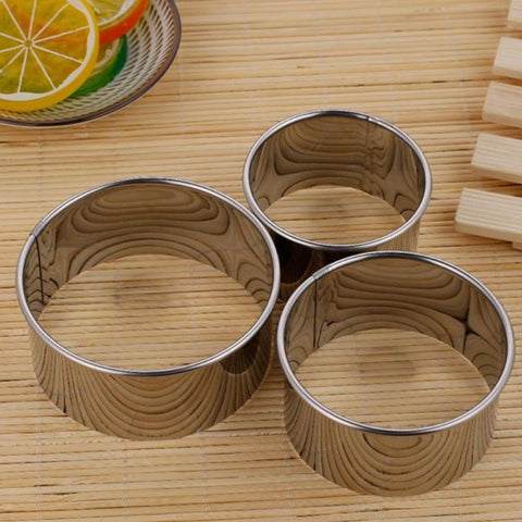 3pcs /Set Stainless Steel Round Dumplings Molds Cutter Maker Cookie Cake Pastry Wrapper Dough Cutting Accessories Kitchen Gadget